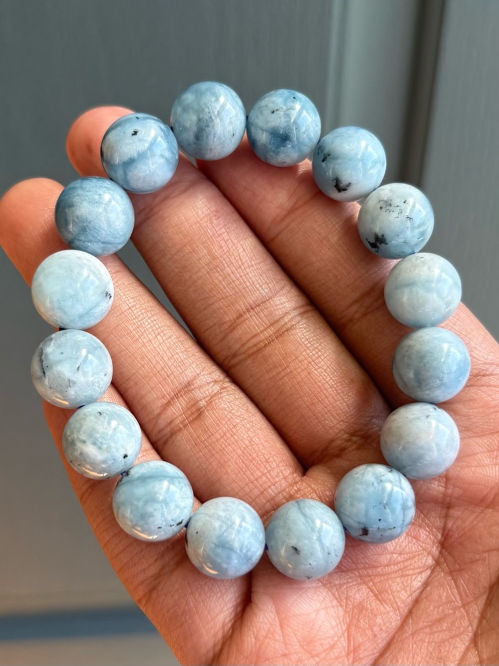 Sky Blue Aquamarine Crystal Bracelet 13mm